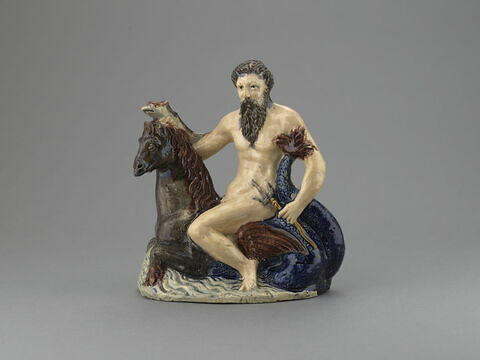 Statuette : Neptune sur un cheval marin
