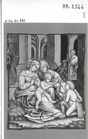 Plaque : La Vierge, l'Enfant Jésus, sainte Elisabeth et saint Jean-Baptiste, image 4/4