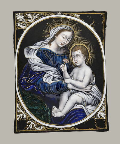 Plaque : La Vierge à l'Enfant
