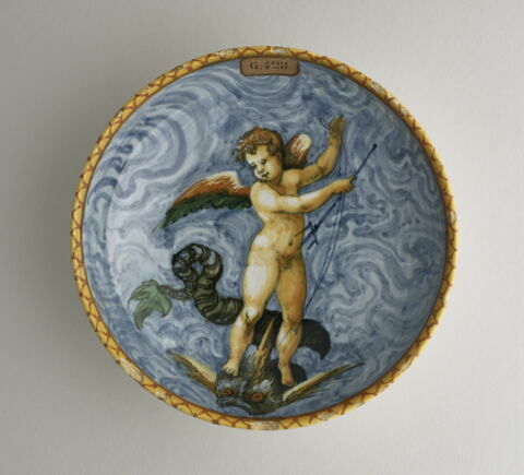 Coupe ronde : Amour sur un dauphin, image 1/2