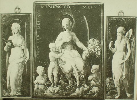 Plaque : Sainte Catherine d'Alexandrie, d'une série de deux plaques 