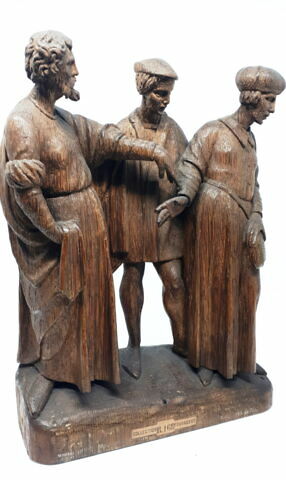 Bas-relief : groupe de trois personnages dans le style du XVIe siècle, image 3/4