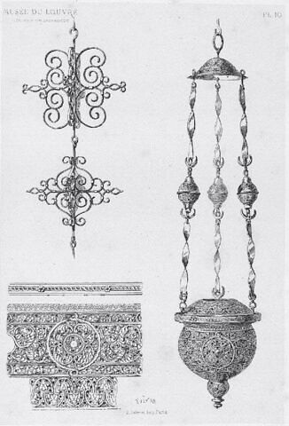 Chaîne et cinq éléments de suspension, d'un ensemble avec la lampe OA 752 B, image 2/3