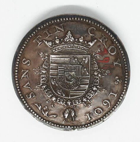 Médaille : Charles-Philippe de Croy / armoiries et ordre de la Toison d'or, image 2/2