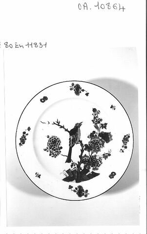 Assiette à décor d'oiseau en porcelaine dure de Meissen