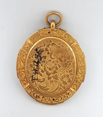 Miniature ovale sur émail dans un cadre en laiton doré : Arnauld de Pomponne, image 2/2