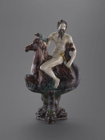 Statuette : Neptune sur un cheval marin et sur un socle, image 1/11
