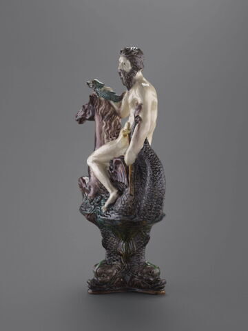 Statuette : Neptune sur un cheval marin et sur un socle, image 5/11