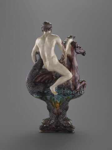 Statuette : Neptune sur un cheval marin et sur un socle, image 2/11