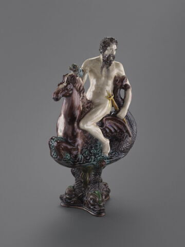 Statuette : Neptune sur un cheval marin et sur un socle, image 3/11