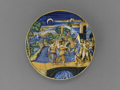 Plat rond : Judith et Holopherne