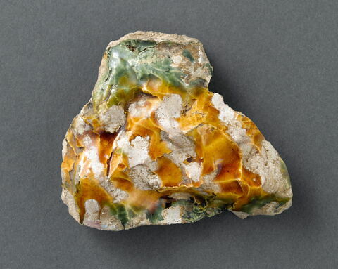 Fragment de brique : rocaille jaspée