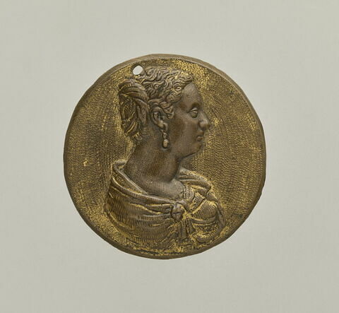 Médaille : femme en buste tournée vers la droite, image 1/2