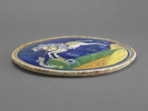 Plaque ou disque circulaire : saint Georges terrassant le dragon, image 3/3