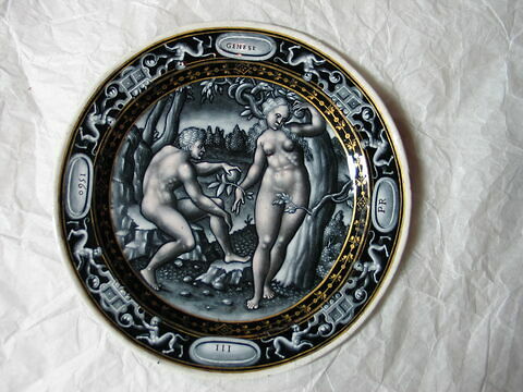 Assiette : Le Péché originel, Scène de la Genèse, d'un ensemble de deux assiettes (OA 6191), image 2/5