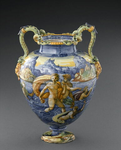 Vase à deux anses : Tritons et Néréides