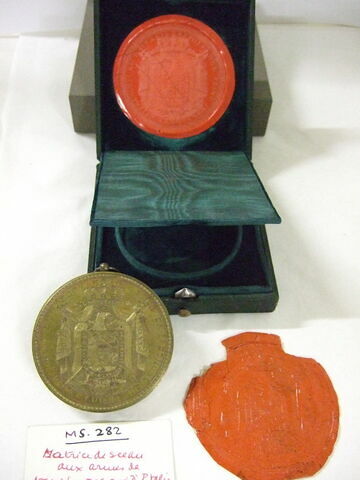 Matrice de sceau de Napoléon roi d'Italie, et empreinte, image 1/1