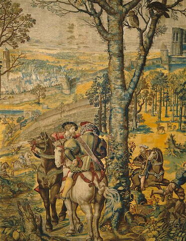 Le mois de mars ou Le signe du bélier ou La chasse au faucon, de la tenture des Chasses de Charles Quint, image 18/26