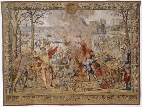 Le mois de janvier ou Le signe du verseau ou La flambée du sanglier, de la tenture dite des Chasses de Maximilien, image 1/2