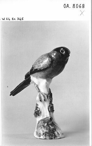Oiseau perché sur un tronc d'arbre (bouvreuil)