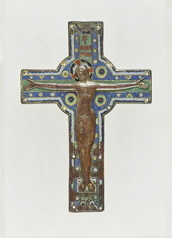 Plaque centrale de croix : Christ d'applique non couronné