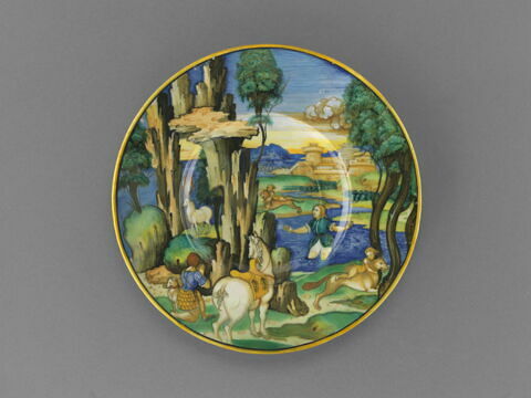 Plat rond : Vision de saint Eustache