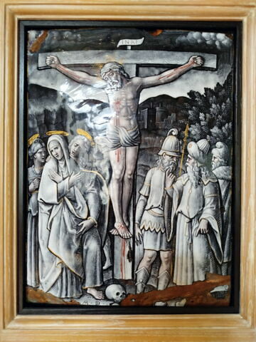 Plaque : La Crucifixion, d'une série de dix "La Passion du Christ" (OA 11134 à OA 11143)