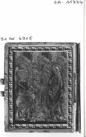 Diptyque émaillé : Annonciation, Noli me tangere ; Crucifixion, saint Jean-Baptiste et saint Pierre, image 5/8