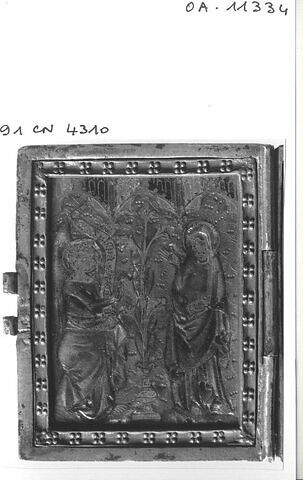 Diptyque émaillé : Annonciation, Noli me tangere ; Crucifixion, saint Jean-Baptiste et saint Pierre, image 7/8