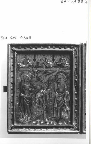 Diptyque émaillé : Annonciation, Noli me tangere ; Crucifixion, saint Jean-Baptiste et saint Pierre, image 3/8