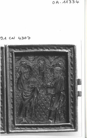 Diptyque émaillé : Annonciation, Noli me tangere ; Crucifixion, saint Jean-Baptiste et saint Pierre, image 2/8