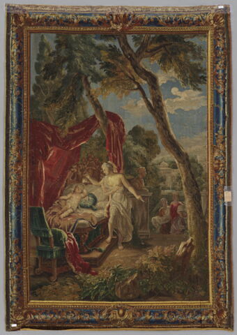 Psyché découvre l'identité de l'Amour, d'une tenture de l'Histoire de Psyché, image 2/10
