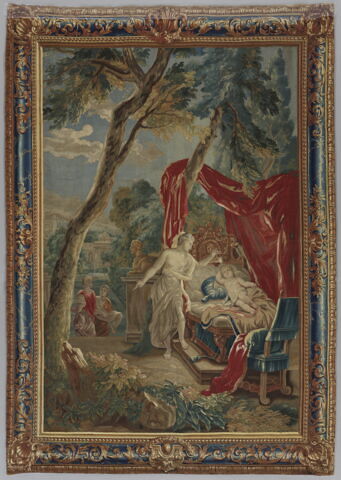 Psyché découvre l'identité de l'Amour, d'une tenture de l'Histoire de Psyché, image 1/10