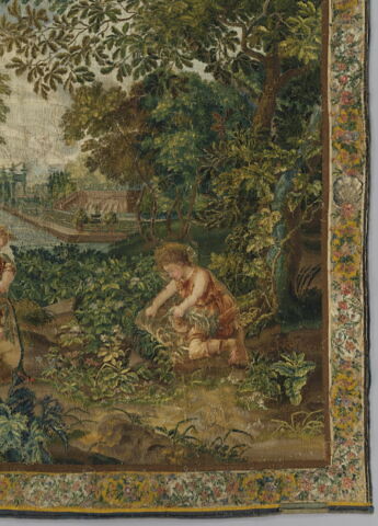 Enfants taillant et nettoyant, d'une tenture des Enfants jardiniers, image 3/11