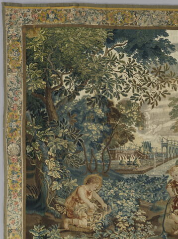 Enfants taillant et nettoyant, d'une tenture des Enfants jardiniers, image 10/11