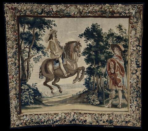 Panneau : le Manège à passades, de la tenture des Exercices équestres de Louis XIII