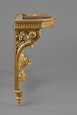 Console d'applique de bois sculpté et doré de Style Louis XVI, image 5/6