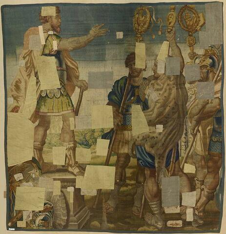 Decius Mius raconte son rêve aux soldats romains, de la tenture de l’Histoire de Decius Mius, image 2/6