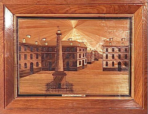 Petit tableau en marqueterie de paille