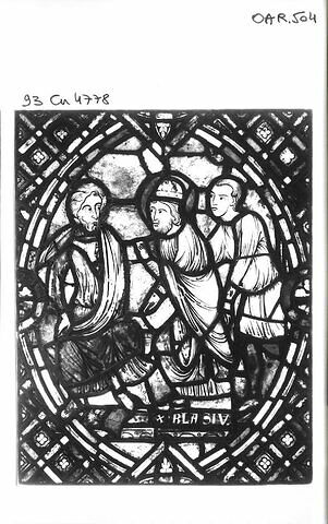 Vitrail : fenêtre complète se composant de 10 pièces illustrant des scènes de la vie de saint Blaise, image 6/22