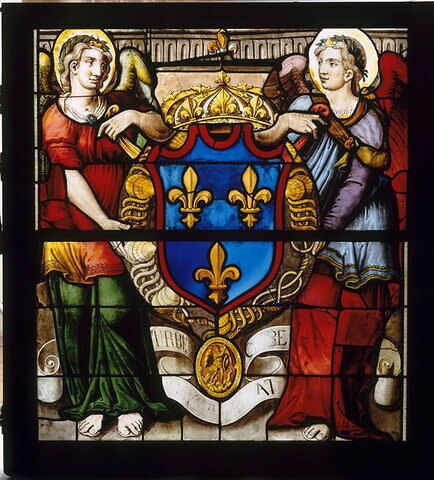 Panneau de vitrail aux armes du connétable Anne de Montmorency