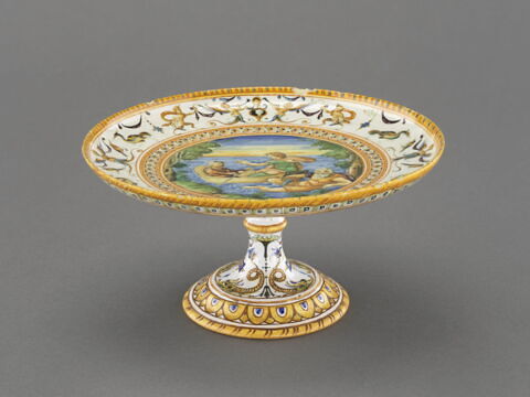 Coupe ronde à pied haut : Scène marine, image 5/9