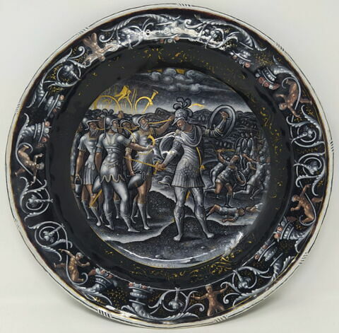 Plat rond : La Victoire de Gédéon sur les Madianites, image 1/2