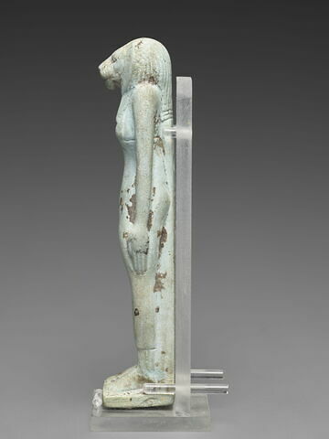 Amulette : Sekhmet avec pilier dorsal inscrit, image 2/3