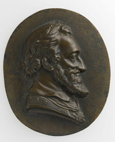 Médaillon : buste d'Henri IV lauré, image 1/2