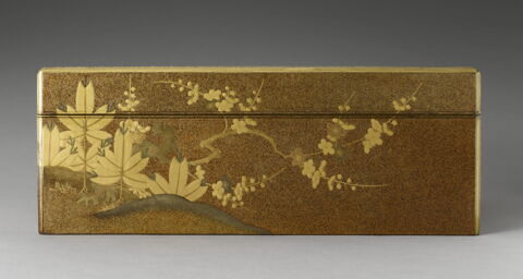 Grande boîte de forme rectangulaire : feuilles et fleur avec un plateau à l'intérieur, image 9/11