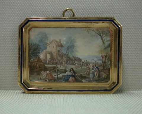 Miniature encadrée (couvercle de tabatière)