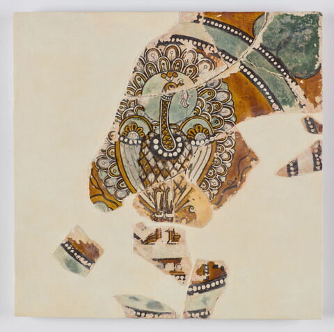 Plaque d'iconostase : paon faisant la roue