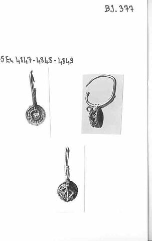 Boucle d’oreille avec perles (panier non ajouré), image 4/8
