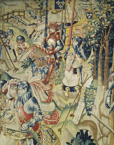 Louis XI levant le siège de Dole en 1477 de la tenture de saint Anatoile de Salins, image 4/9